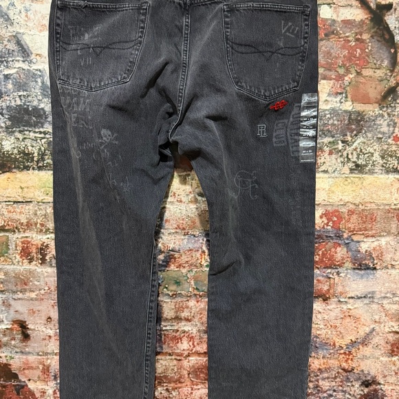 Polo by Ralph Lauren Relaxed Fit Black Jeans embroidered stitching - Picture 3 of 9